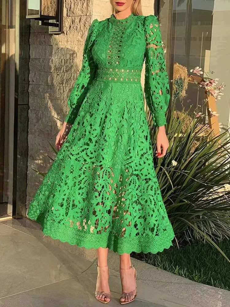 vestido, vestido de festa, vestido verde, vestido de renda, vestido longo, vestido midi, vestido para casamento, vestido verde esmeralda, vestido manga longa,