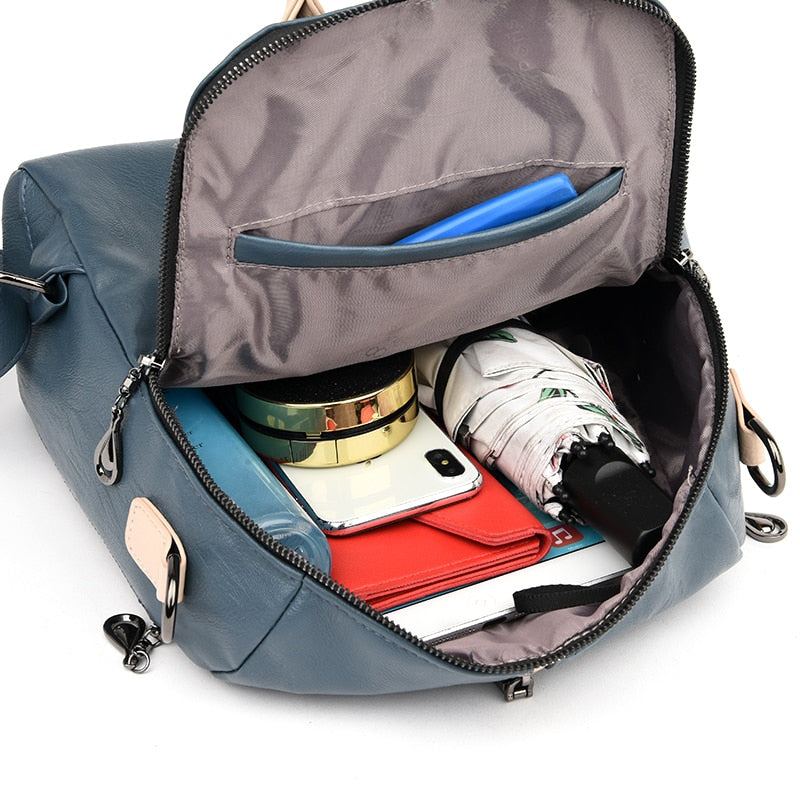 Mochila Feminina Couro Bravents
