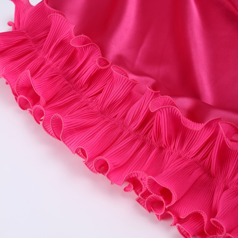 vestido feminino, vestido pink, vestido rosa, vestido com babado, vestido curto de festa, vestido curto soltinho, vestido de festa, vestido de formatura, vestido para casamento,