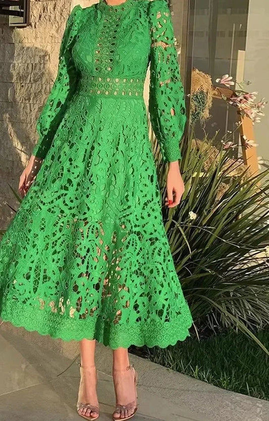 vestido, vestido de festa, vestido verde, vestido de renda, vestido longo, vestido midi, vestido para casamento, vestido verde esmeralda, vestido manga longa,