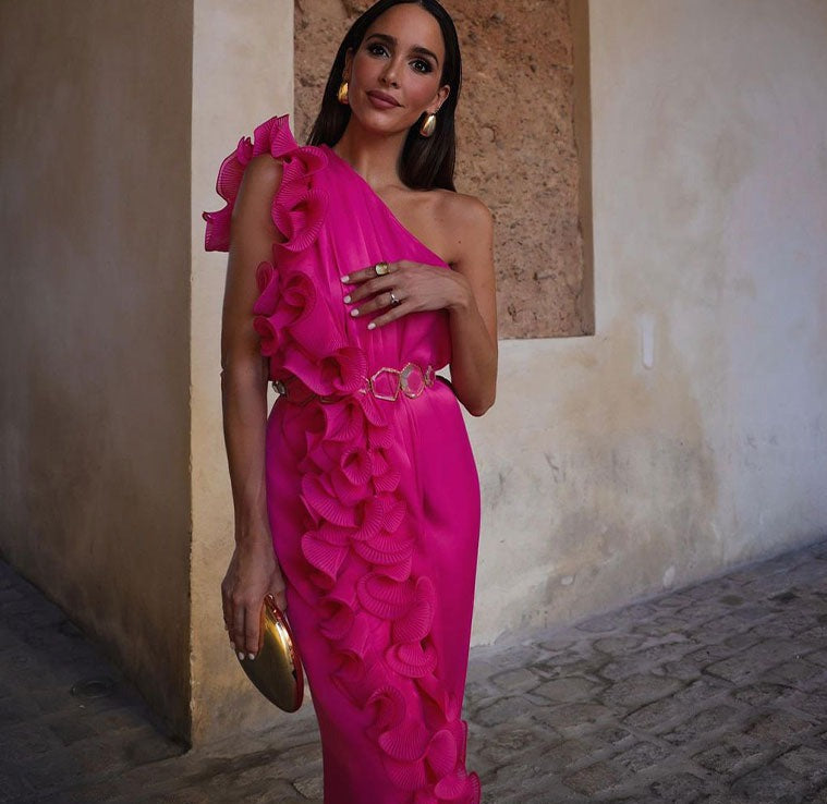 vestido feminino, vestido pink, vestido rosa, vestido com babado, vestido curto de festa, vestido curto soltinho, vestido de festa, vestido de formatura, vestido para casamento,