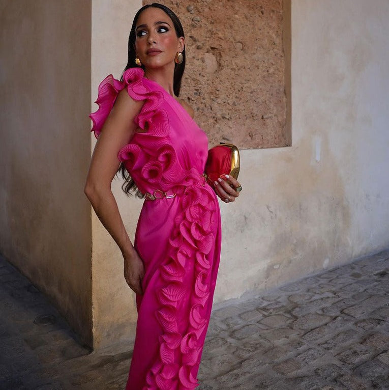 vestido feminino, vestido pink, vestido rosa, vestido com babado, vestido curto de festa, vestido curto soltinho, vestido de festa, vestido de formatura, vestido para casamento,