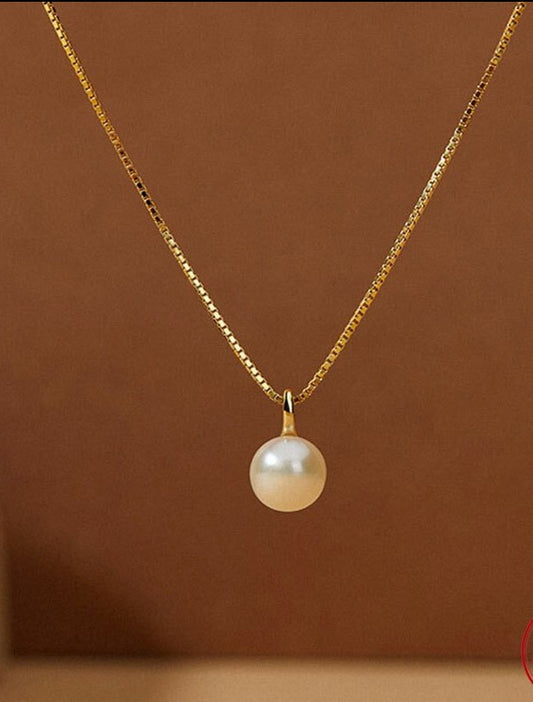 Colar Feminino Dourado Pérola Do Mar